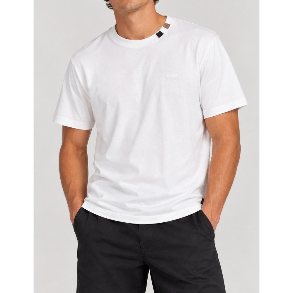 NEW Hugo Boss Mens White Cotton Logo T-Shirt XL Short Sleeve